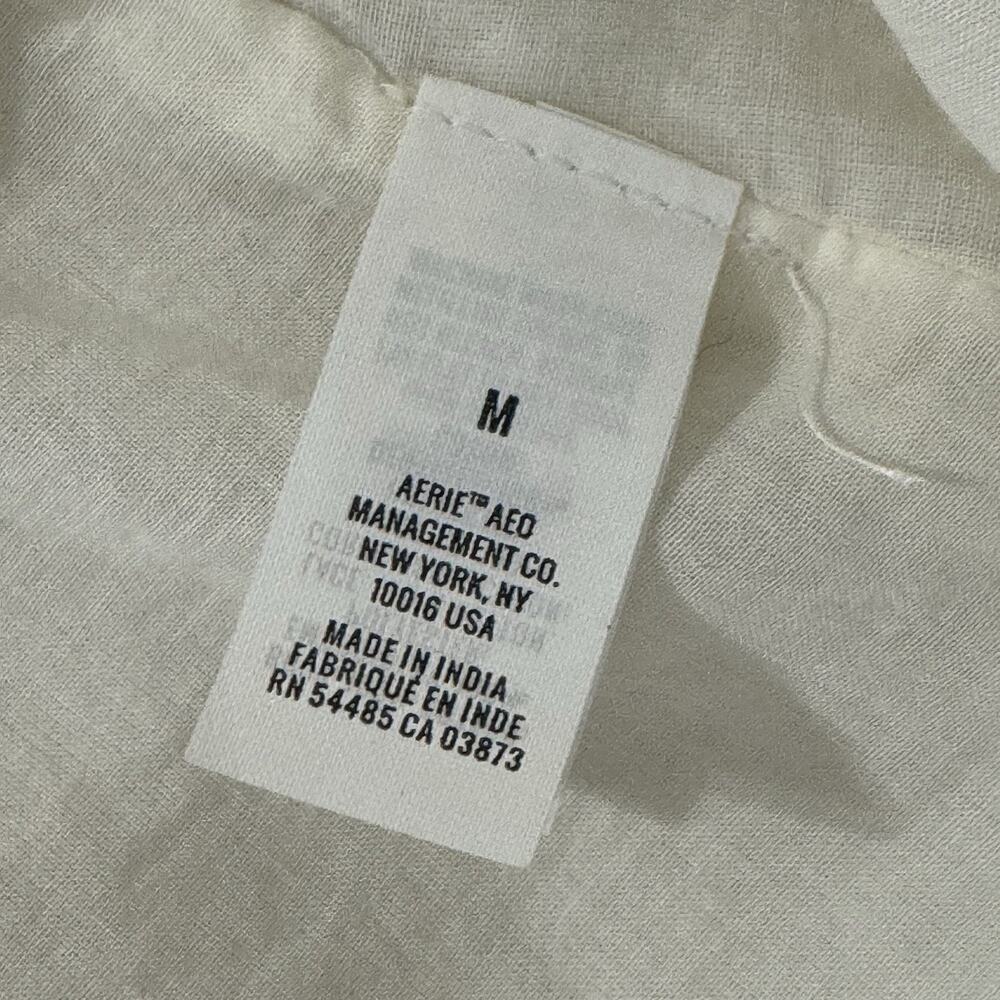 NWT Aerie Eyelet Shift Mini Sundress Size M White Lined Adjustable Straps Ruffle - Picture 13 of 14